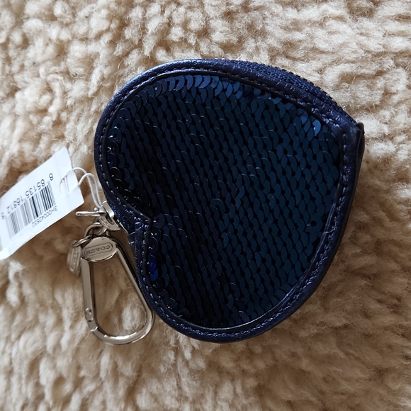 NWT Coach Blue Pop Sequin Heart Key Ring or Bag Tag ๐ - Picture 12 of 13